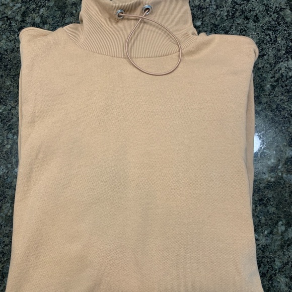 ASOS Unisex Size Medium Camel Colored Mock Turtleneck 100% Cotton Sweatshirt - Picture 2 of 10